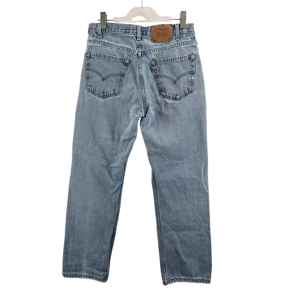 Vintage‎ Levis 505 Jeans Mens 33x30 Light Wash Distressed Straight Leg Grunge